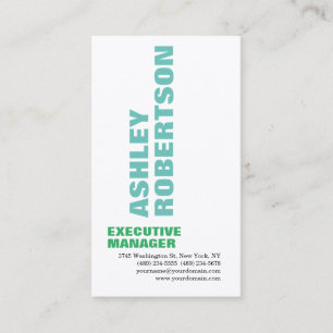 Bold Blue Grey Modern Professional Minimalist Business Card