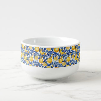 Bold Blue Italian Positano Lemon Soup Mug