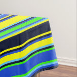 Bold Blue, Lime, & Yellow Tablecloth<br><div class="desc">Make a bold statement with this striped tablecloth featuring vibrant in vibrant blue,  lime green,  electric blue,  and navy blue. A striking design made for modern homes,  creative interiors,  or statement events. Perfect for anyone who loves fearless,  graphic styling.</div>