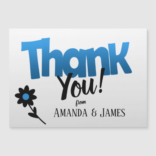 Bold Blue Logo with Clipart Flower  Thank You