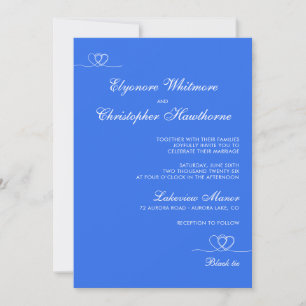 Bold Blue Modern Chic Mix and Match Wedding Invitation