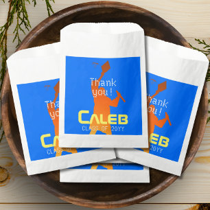 Bold Blue Modern Tech Graduation  Favor Bag