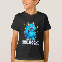 Bold Blue Monster You Rock Thumbs Up Superstar