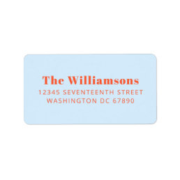 Bold Blue Orange Typography Custom Return Address Label