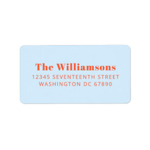 Bold Blue Orange Typography Custom Return Address Label