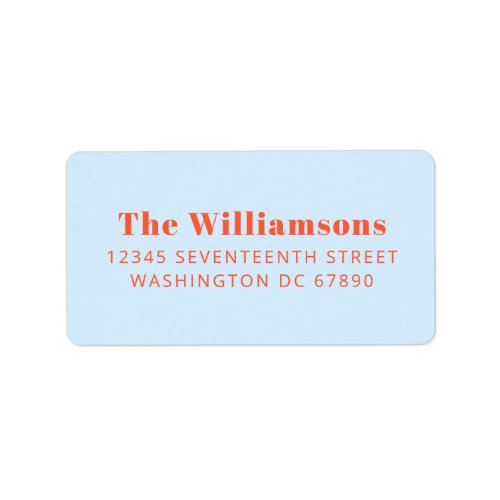 Bold Blue Orange Typography Custom Return Address Label