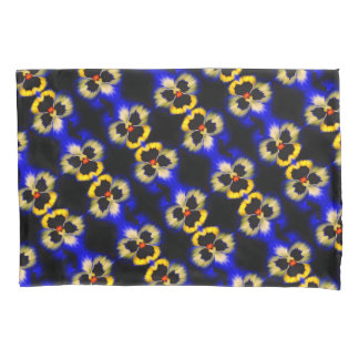Bold Blue Pansy Flower Abstract Pattern Pillow Case