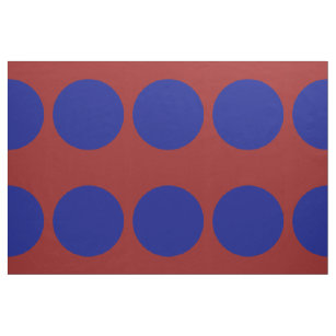 Bold Blue Polka Dots on Dark Red Geometric Fabric