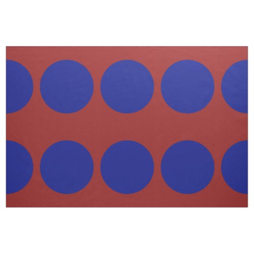 Bold Blue Polka Dots on Dark Red Geometric Fabric