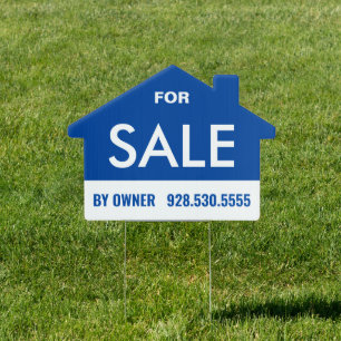 Bold Blue SALE By Owner Real Estate Sign