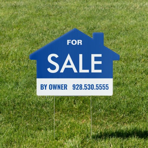Bold Blue SALE By Owner Real Estate  Sign