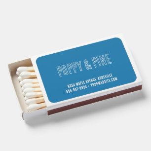 Bold Blue Typography Retro Diner Cafe Coffee Shop Matchboxes