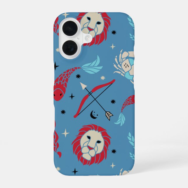 Bold Blue Zodiac Iphone Case (Back)