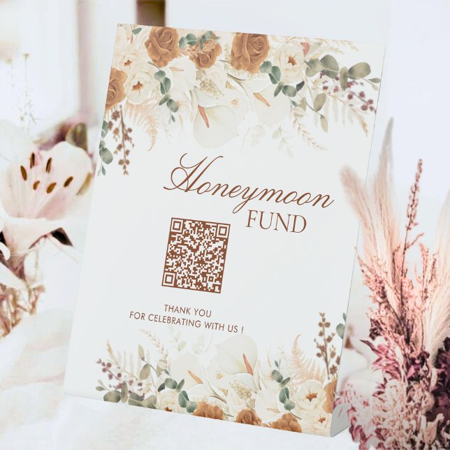 Bold Bohemian Calla Lilies Honeymoon Fund Sign (Creator Uploaded)