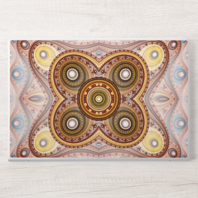 Bold Bohemian Yellow Geometric Pattern HP Laptop Skin (Front)