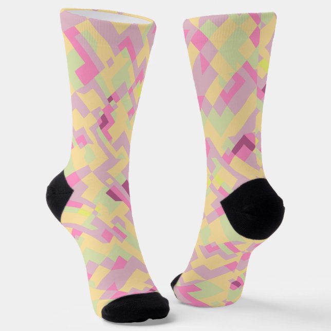Bold Boho Abstract Phone Ring Stand Socks (Angled)