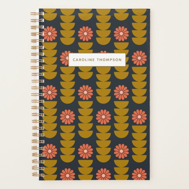 Bold Boho Botanical Geometric Personalized  Planner (Front)