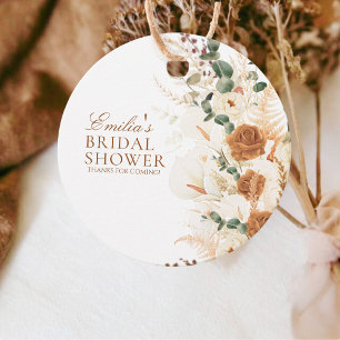 Bold Boho Calla Lilies Floral Round Favor Tags