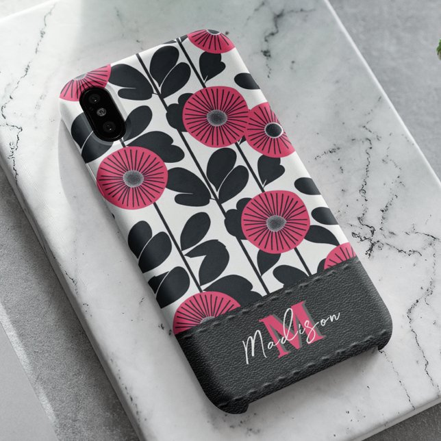 Bold Boho Floral Pattern Monogram Case-Mate iPhone Case (Creator Uploaded)