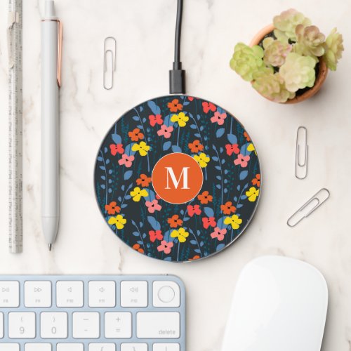 Bold Boho Floral Wireless Charger