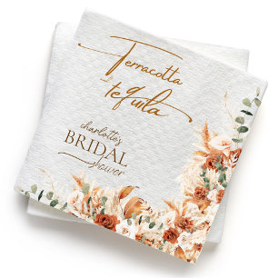 Bold Boho Terracotta and Tequila Bridal Shower Napkins