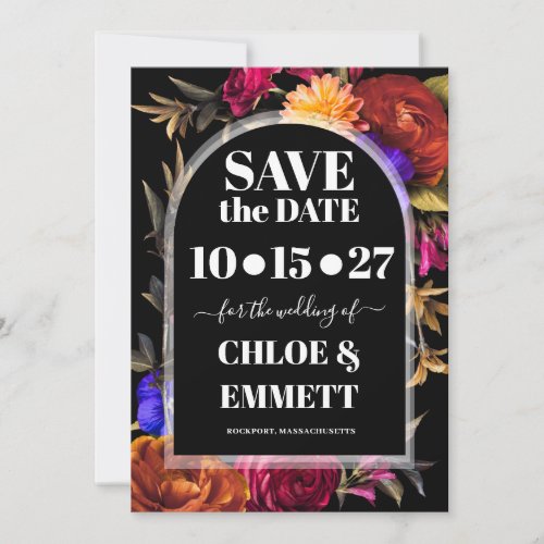 Bold Boho Trendy Autumn Floral Save The Date