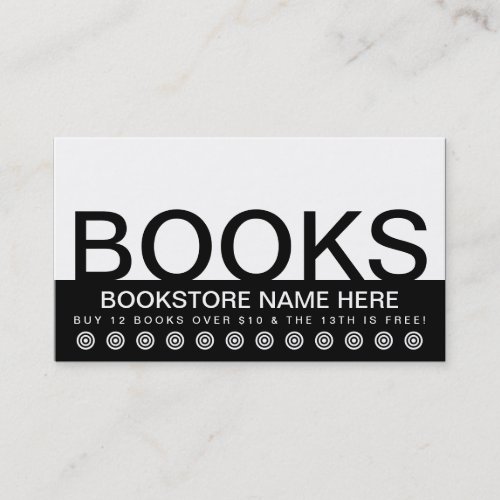 bold BOOKS customer loyalty card