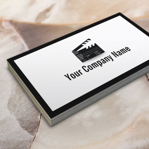Customizable Bold Border Clapperboard Director Business Card