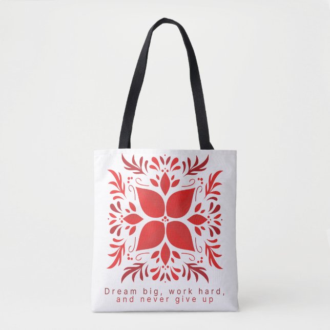 Bold Botanical Quote Jumbo Tote Bag (Front)