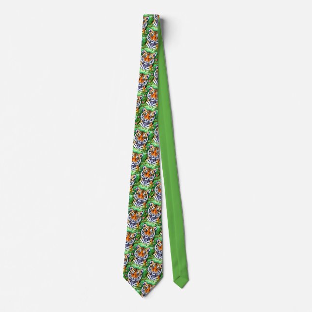 Bold Botanical Tiger cub Neck Tie (Front)