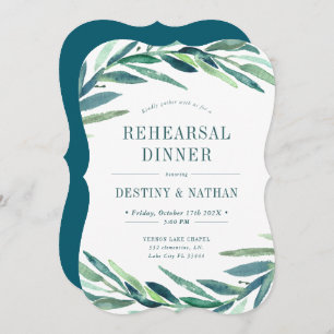 Bold Botanicals Wrap Rehearsal Dinner Invitation