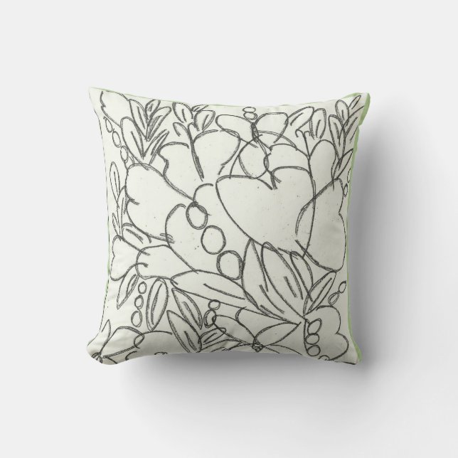 Bold Bountiful Blossoms Throw Pillow (Front)
