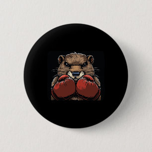 Bold Boxing Beaver With Gloves Graphic For A Stron Button