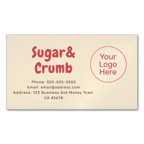 Bold Brand-Ready Bakery Business Card Magnet