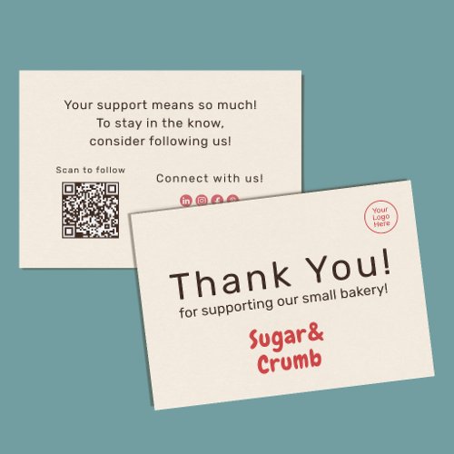 Bold Brand-Ready Bakery Flat Thank You Card