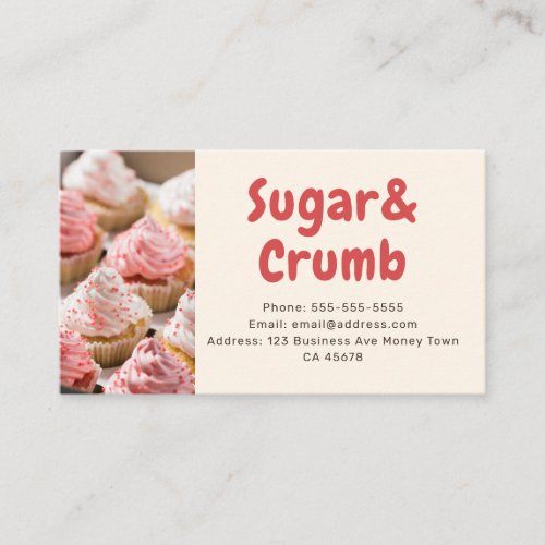 Bold Brand-Ready Bakery Photo Business Card