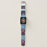 Bold Breast Cancer Awareness Pink Ribbon Abstract Apple Watch Band at Zazzle