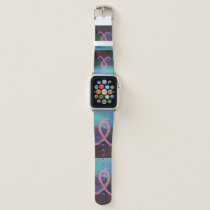 Bold Breast Cancer Awareness Pink Ribbon Abstract Apple Watch Band