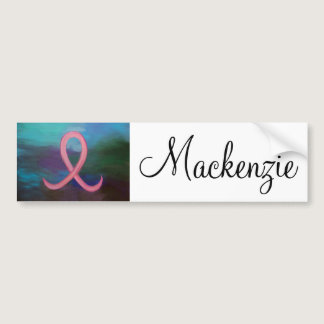Bold Breast Cancer Awareness Pink Ribbon Abstract Bumper Sticker