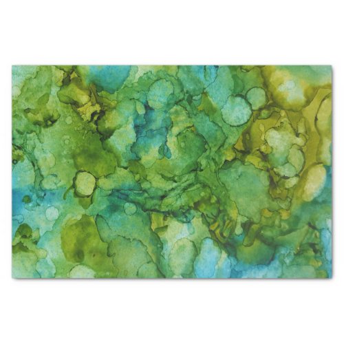 Bold Bright Blue and Green Abstract Art Pattern Tissue Paper