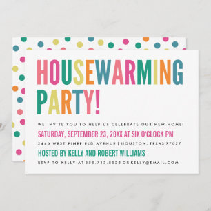 Bold Bright Color Housewarming Party Invitation