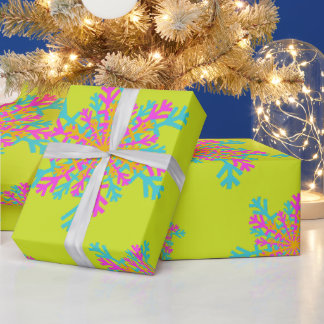 Bold Bright Colorful Snowflakes Modern Christmas Wrapping Paper