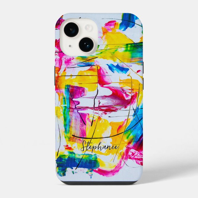 Bold Bright Colors Abstract Art  Iphone Case (Back)