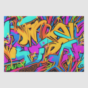 Bold Bright Colours Graffiti Street Art Pattern Tissue Paper