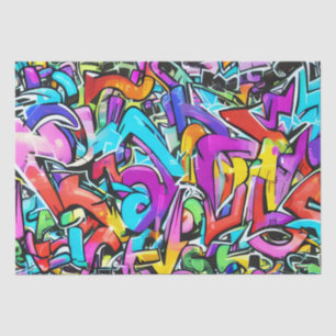Bold Bright Colours Graffiti Street Art Pattern Tissue Paper