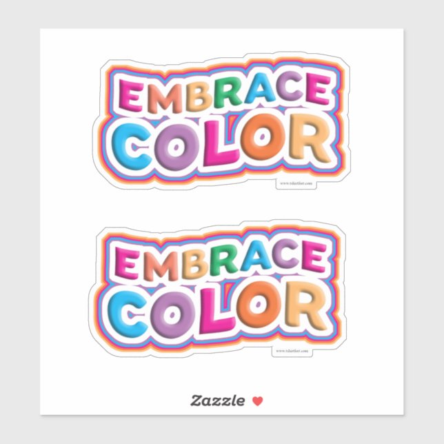 Bold Bright Embrace Color Slogan Fun Set Sticker (Sheet)