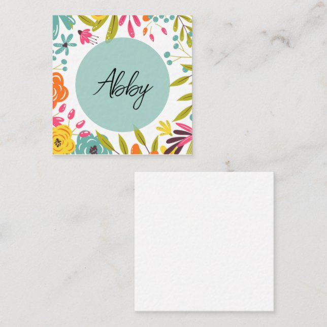 Bold & Bright Floral Enclosure Card (Front/Back)