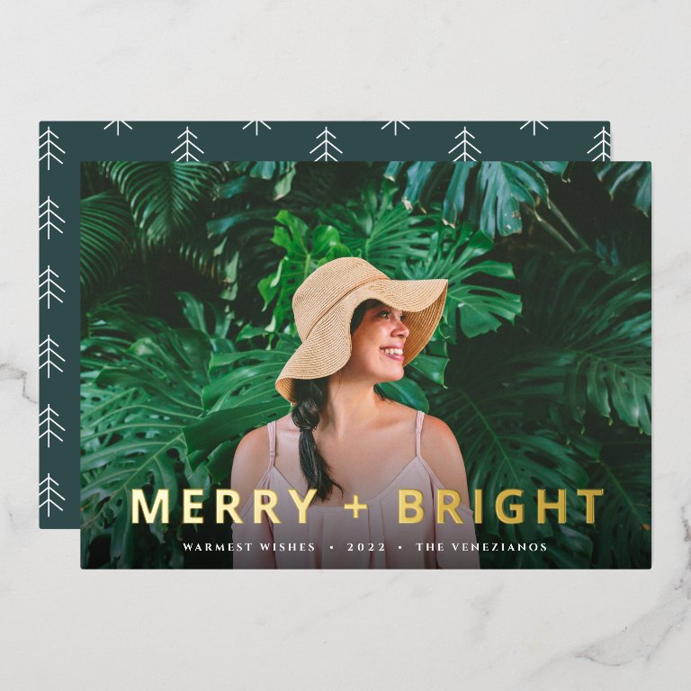 Bold &amp; Bright | Full Photo Christmas Foil Holiday Card