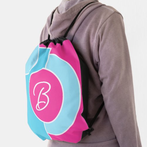 Bold Bright Fun Chic Abstract Circles Art Pattern Drawstring Bag