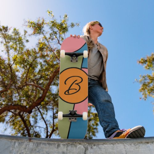 Bold Bright Fun Chic Abstract Circles Art Pattern Skateboard